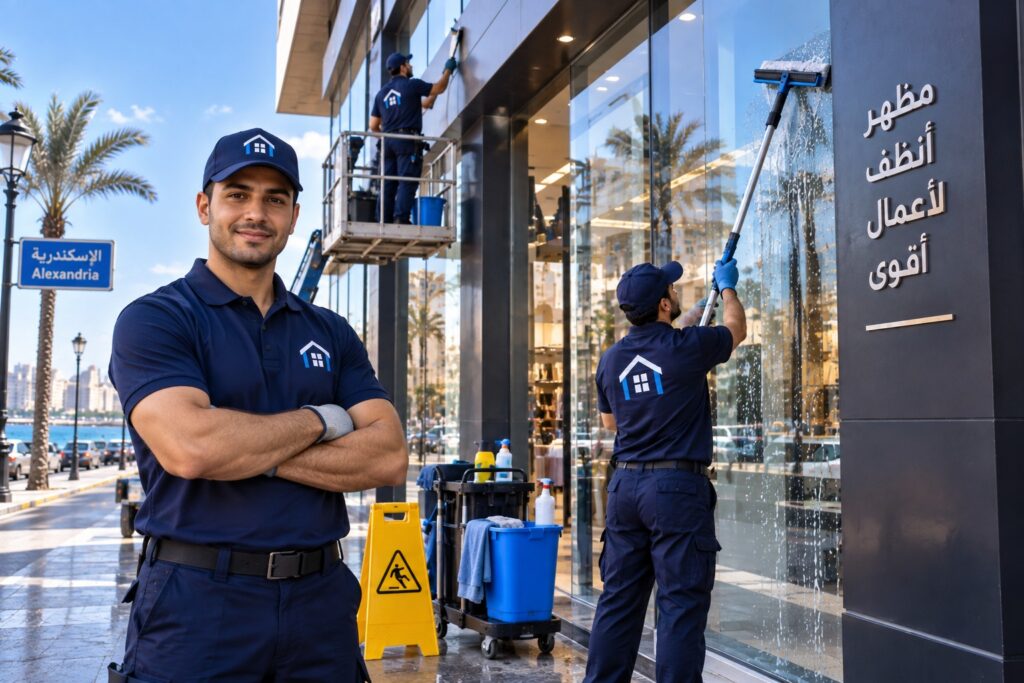 شركات نظافة واجهات الشركات والمحلات بالاسكندرية
