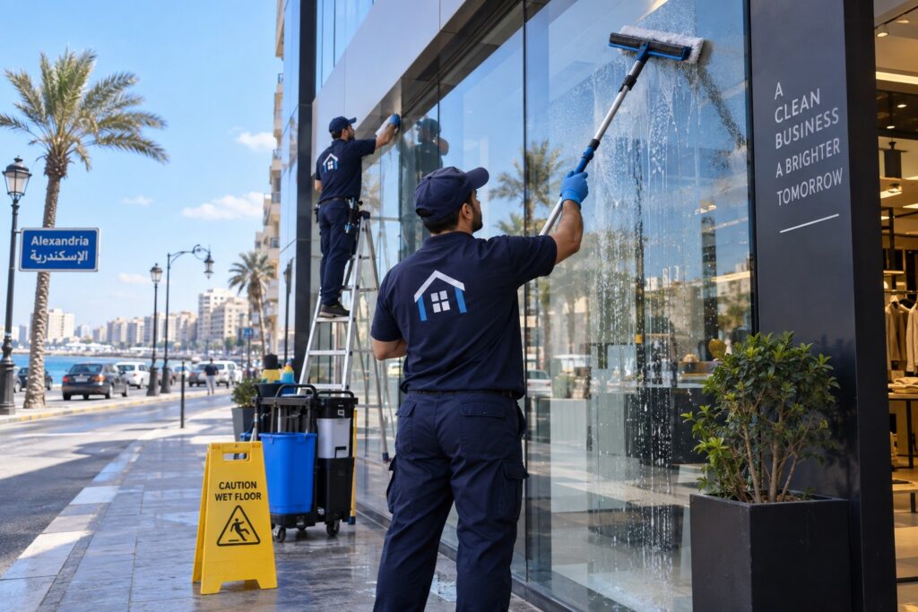 شركات نظافة واجهات الشركات والمحلات بالاسكندرية
